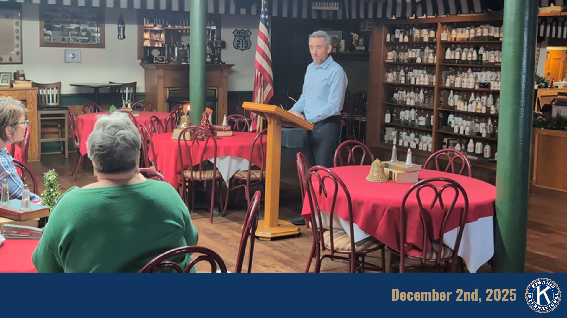 Image of Ed Hayden speaking to Kiwanis at our weekly Luncheon | ELF Fund Bradford | The Kiwanis Club of Bradford