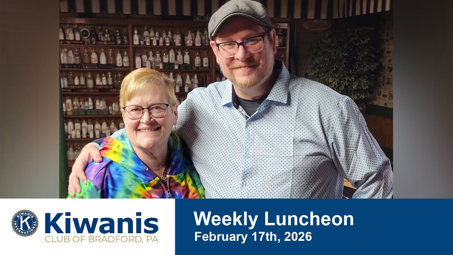 Image of Maggie Travis the STEPS Drop-In Coordinator at the Guidance Center and Mark Young Kiwanis President Elect and Bradford City Council Member | Kiwanis Club weekly meeting recap | Kiwanis Club of Bradford