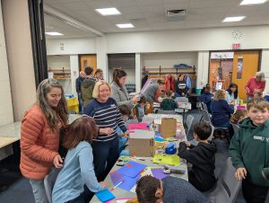 Paula Vecellio helping children make Mother's Day Cards | Kiwanis Kraft Days | Kiwanis Club of Bradford
