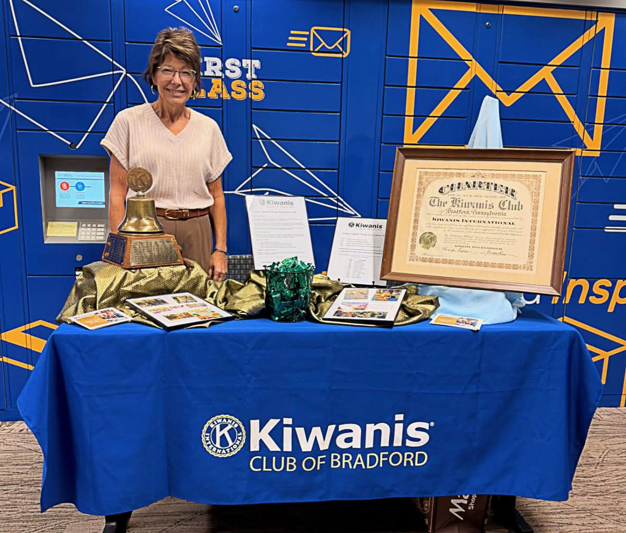 Stacy-at-WIB-2026 Image of Stacy Williams at a Kiwanis table at the first Women in Business event, hosted at UPB in the University Room | Kiwanis Club of Bradford